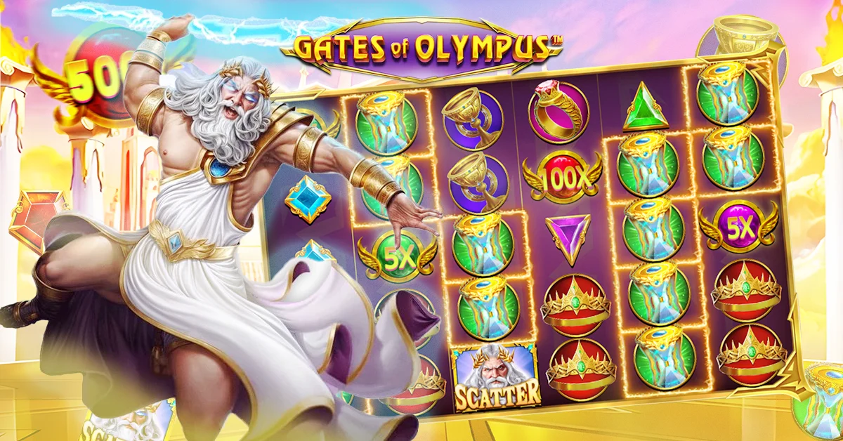 Gates of Olympus slot game screen — 6x5 grid by Pragmatic Play