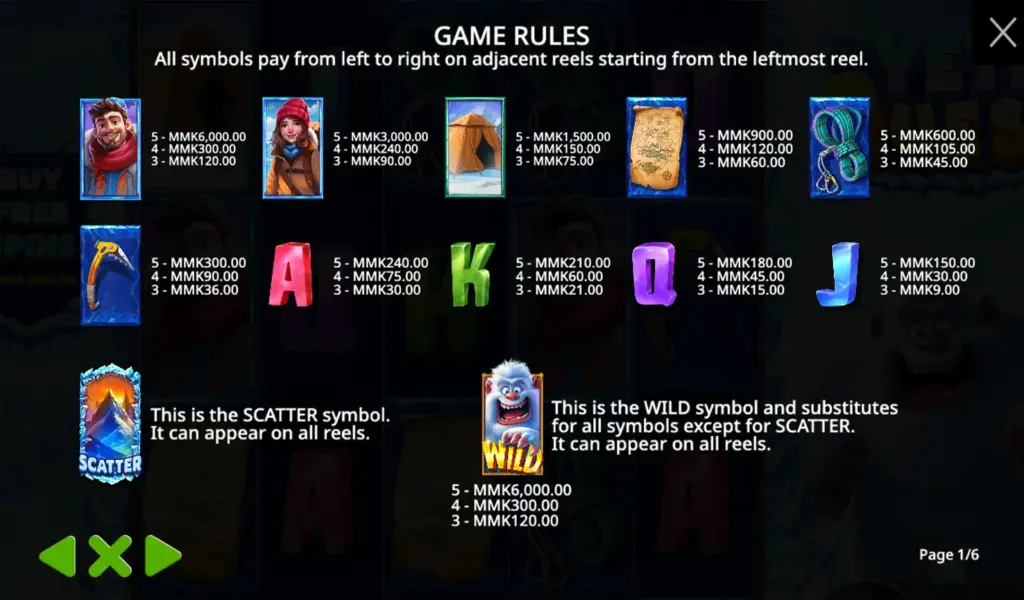 Yeti Quest Slot Game Rules