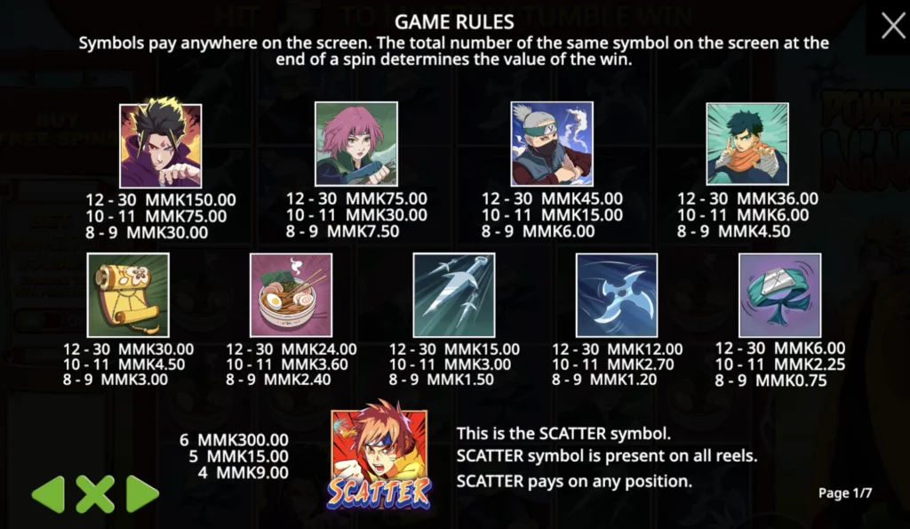 power of ninja game rules