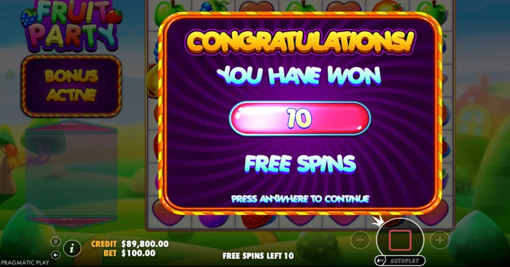 Fruit Party Game Feature