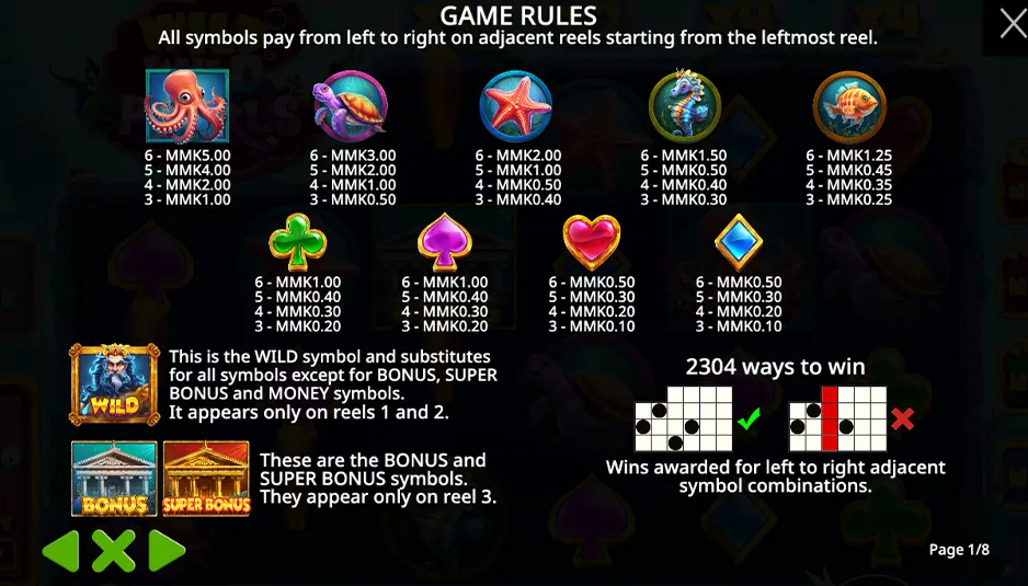 Wild Wild Pearls Slot Game Rules